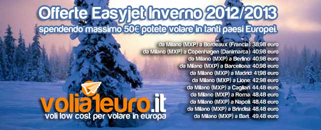 Offerte Easyjet Inverno 2012/2013