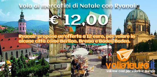 Vola ai mercatini di Natale con Ryanair