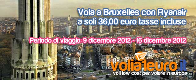 Vola a Bruxelles a soli 36 euro