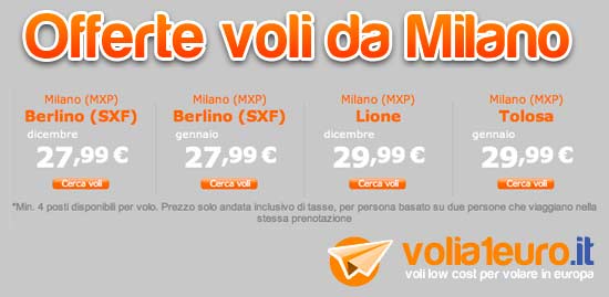 Offerte voli da Milano