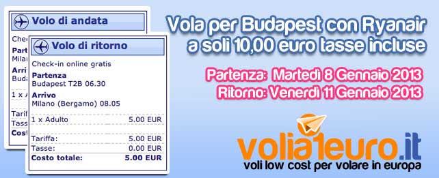 Vola per Budapest a soli 10 euro!