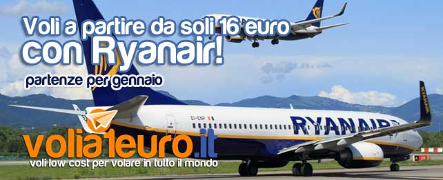 Voli a partire da soli 16 euro, con Ryanair!