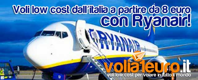 Voli low cost dall’italia a partire da 8 euro
