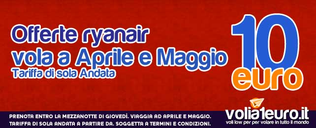 Voli a 10 euro con Ryanair!