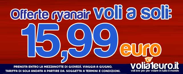 Voli a soli 16 euro con Ryanair!
