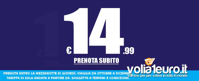 Vola in Italia e in Europa a 14,99 euro con Ryanair