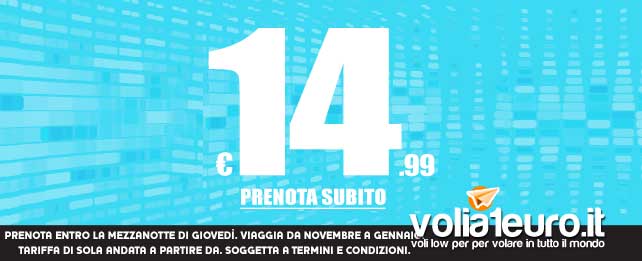 Prime offerte Ryanair per Gennaio 2014