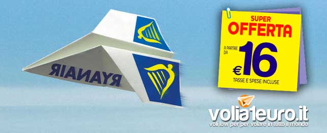 Offerta settimanale Ryanair: vola a 16,99 euro