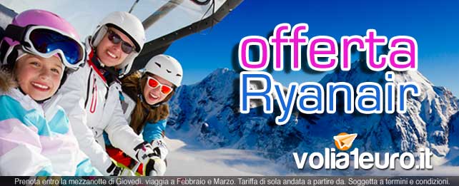 Molti voli in offerta della compagnia Ryanair a solo 16,99 euro