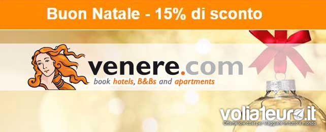 venere.com: codice scontol sulla prenotazione di hotel