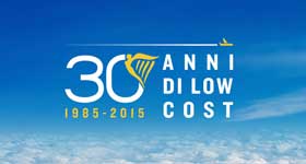 Ryanair festeggia i suoi 30 anni con biglietti a 19,90€