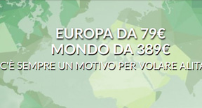 Vola in Europa a partire da 79 Euro a/r tutto incluso con Alitalia
